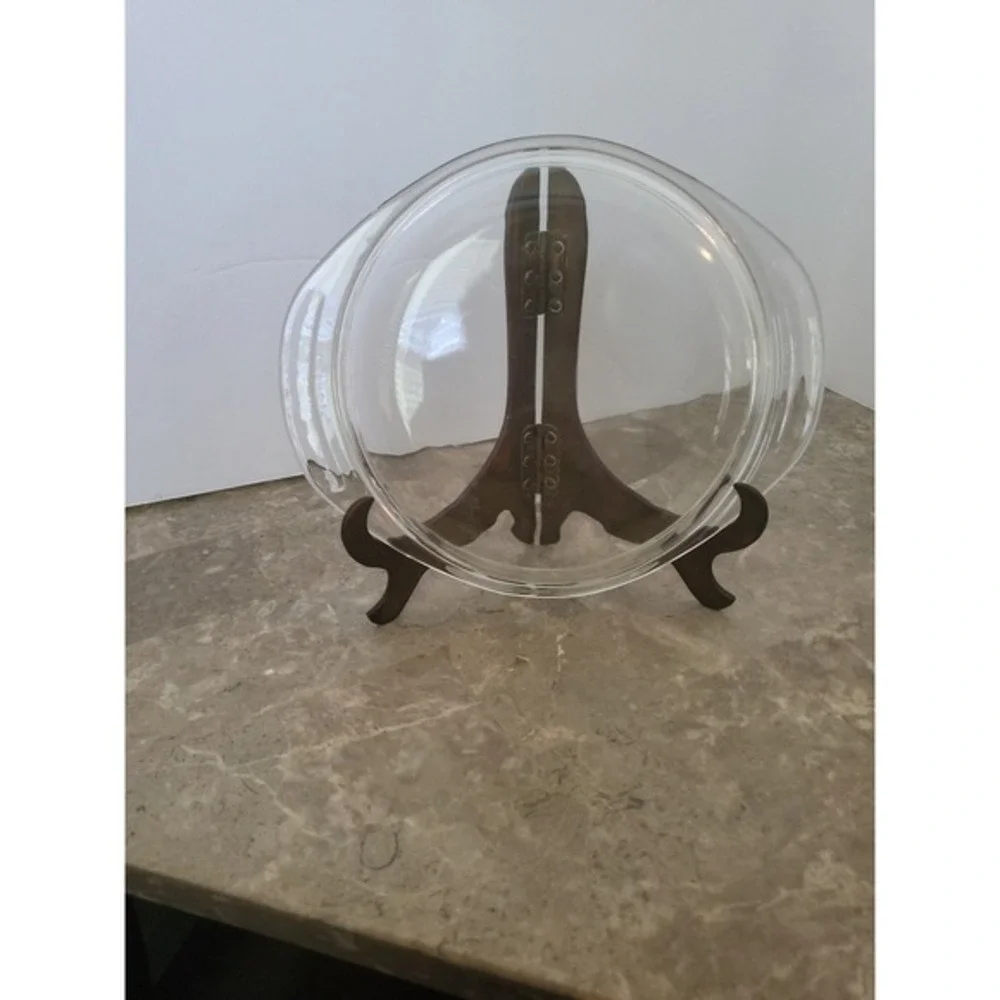 Pyrex clear 1 quart Glass Lid Replacements 683-C 12 Tab Handles Round Top 7.5 In